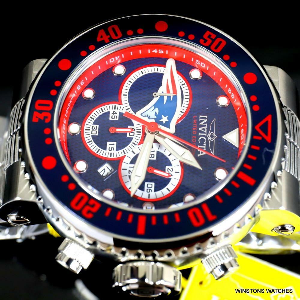 Invicta NFL Grand Pro Diver New England Patriots Blue Chronograph 52mm Watch New