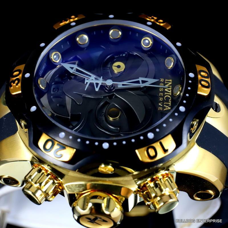 Invicta Reserve Venom DC Comics Joker Gold Plated Black 52mm Swiss Mvt Watch New