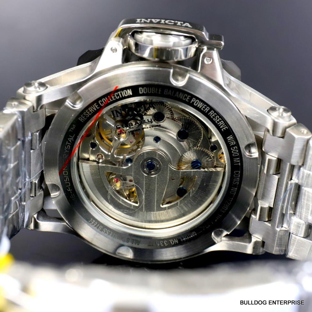 Invicta Reserve Venom Hybrid Double Open Heart Automatic Black MOP Watch New
