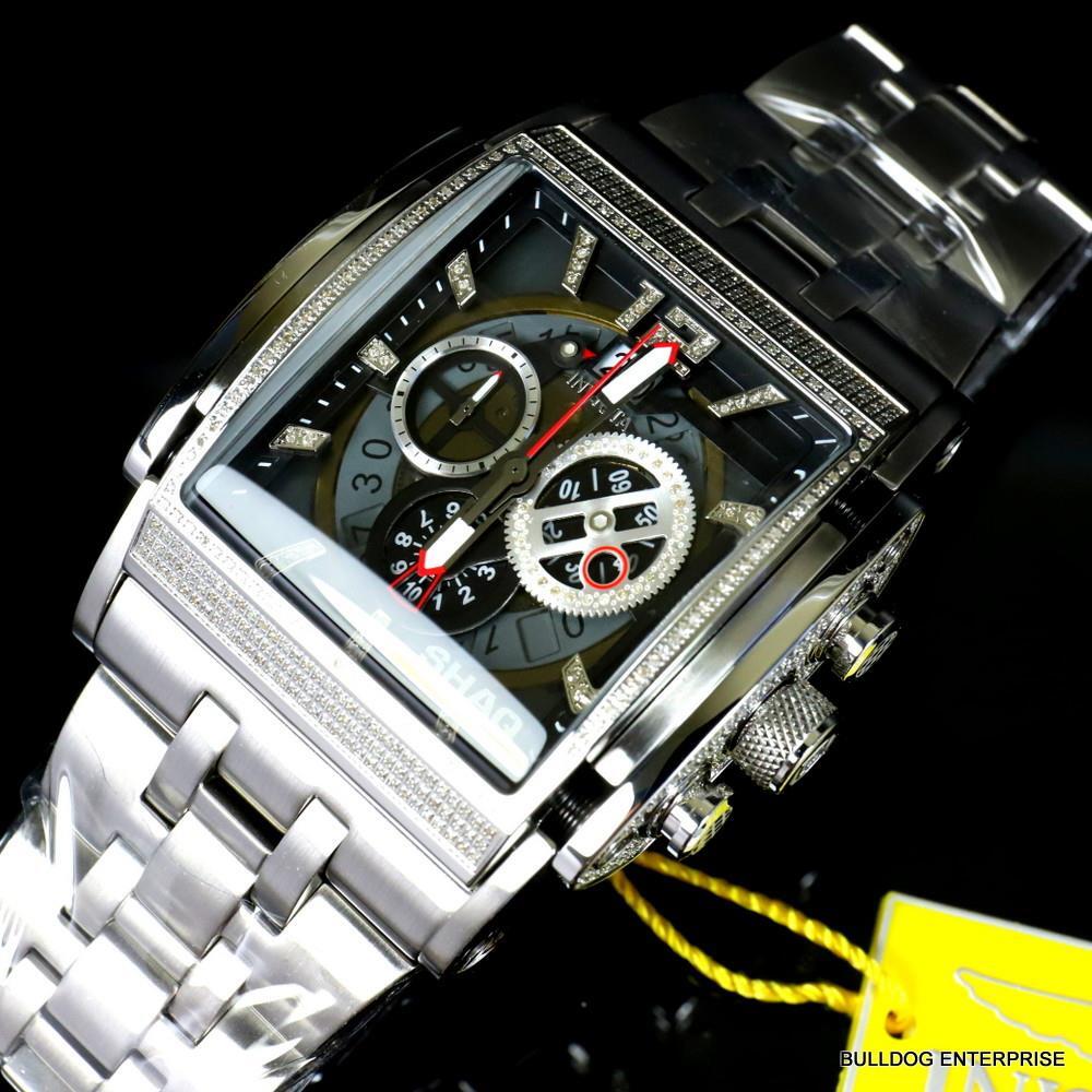 Invicta Shaq Speedway The Beast 3.27 CTW Diamond Steel 47mm Swiss Watch New