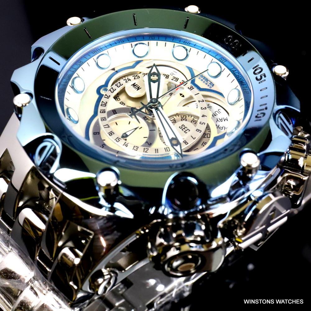 Invicta Reserve Venom Fusian Hybrid Swiss Master Calendar Steel White Watch New