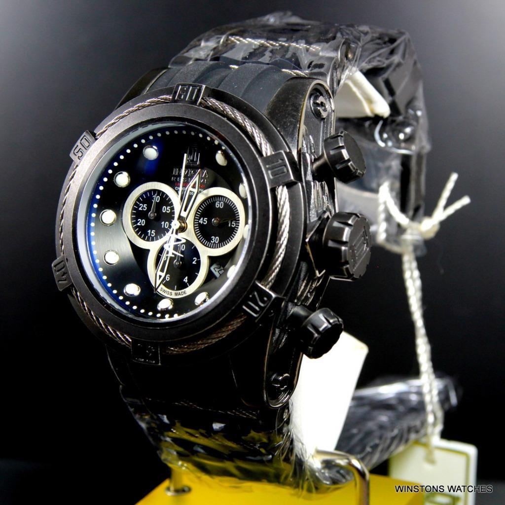 Invicta JT Reserve Bolt Zeus Swiss Made Chrono 52mm Black Distressed Watch New