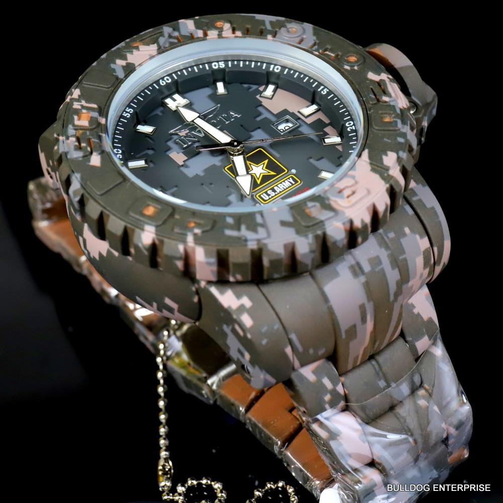 Invicta Sea Hunter Army Hydroplated Camouflage Steel 58mm Automatic Watch New