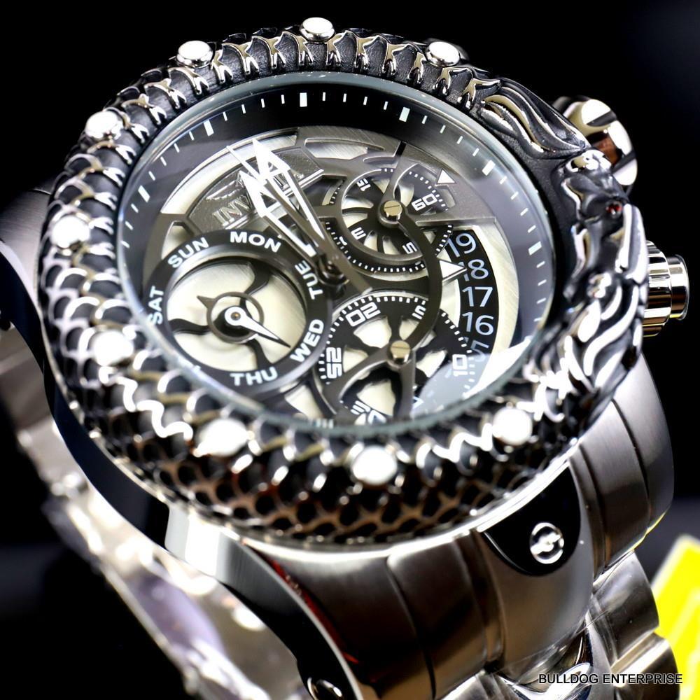Invicta Venom Subaqua Dragon Scale Stainless Steel Guntmetal 52mm Watch New