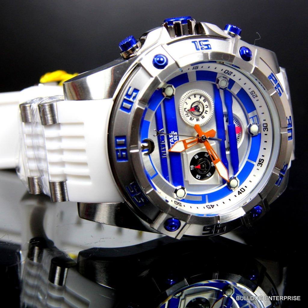 Invicta R2D2 Star Wars Chronograph Limited Edition White 52mm Silicone Watch New