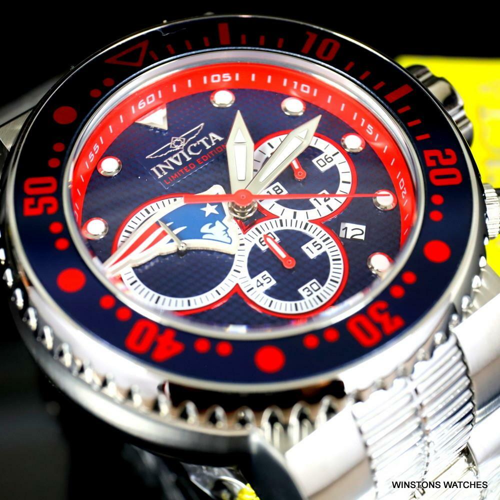 Invicta NFL Grand Pro Diver New England Patriots Blue Chronograph 52mm Watch New