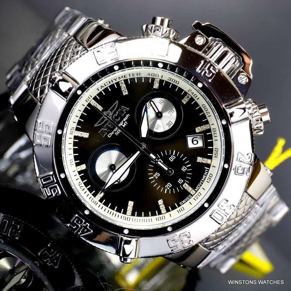 Invicta Subaqua Noma III Diamond High Polished Steel 50mm Swiss Mvt Watch New
