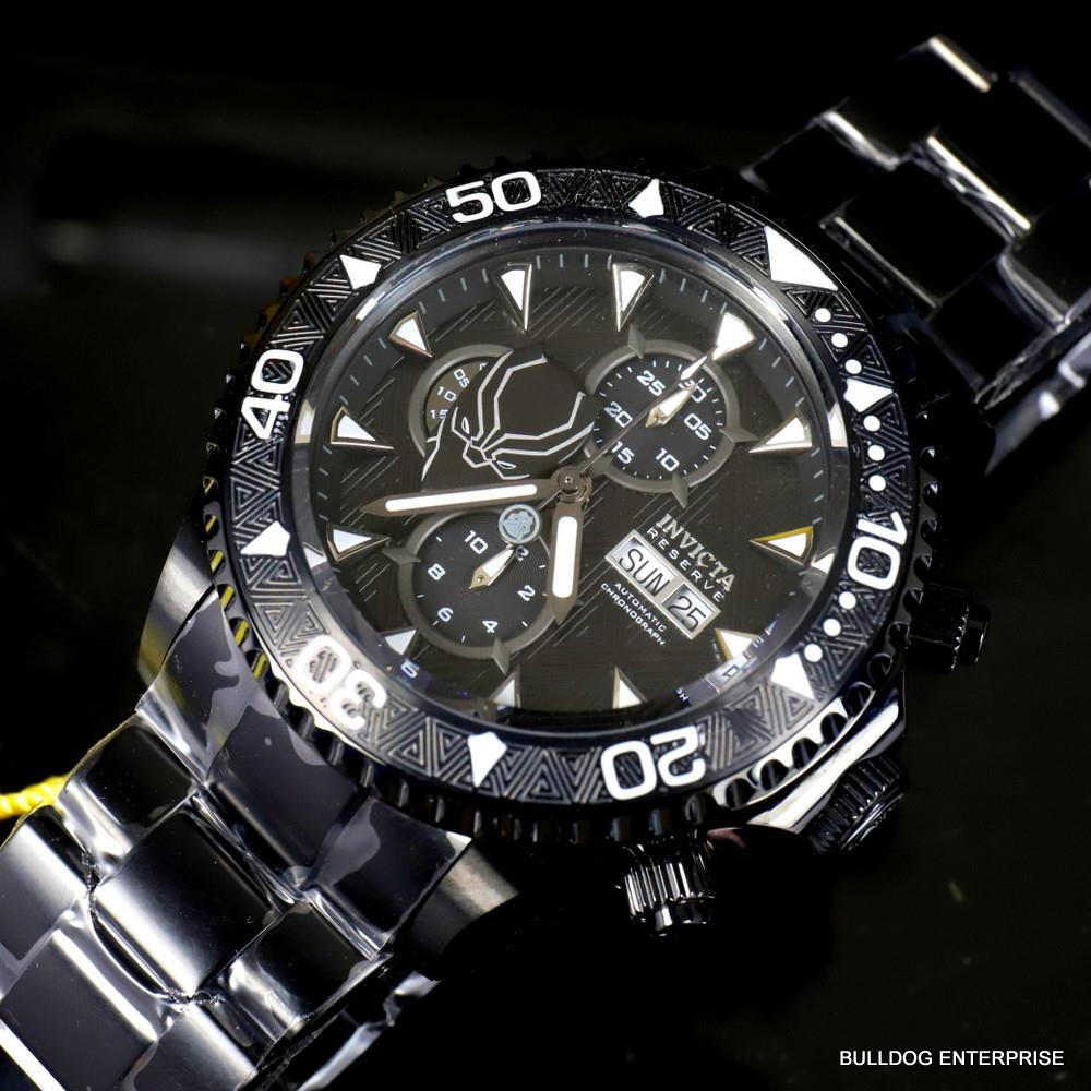 Invicta Reserve Marvel Black Panther Grand Diver Swiss SW500 Automatic Watch New