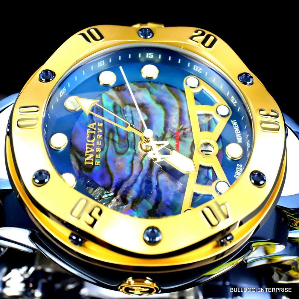 Invicta Reserve Kraken Swiss R150 Automatic Abalone Blue Steel Watch 52mm New