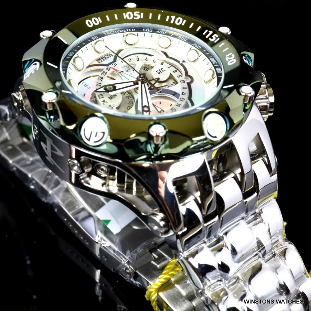 Invicta Reserve Venom Fusian Hybrid Swiss Master Calendar Steel Green Watch New