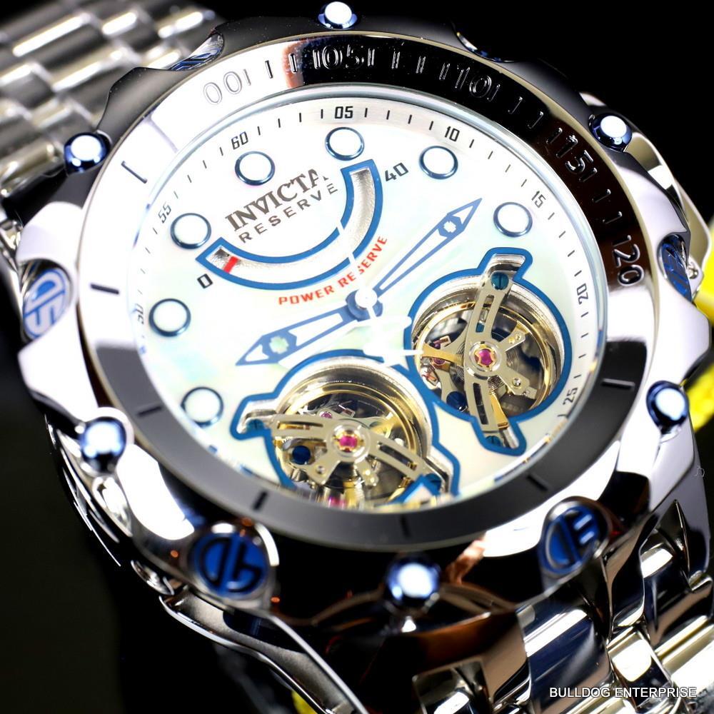 Invicta Reserve Venom Fusion Double Open Heart Automatic Steel MOP Watch New