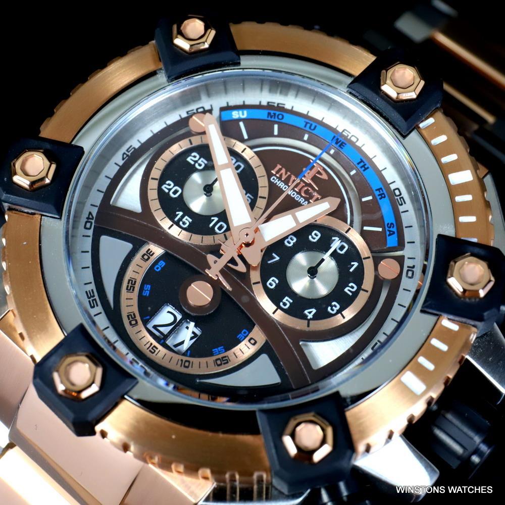 Invicta Reserve Grand Octane 63mm Rose Gold Two Tone Steel Swiss Mvt Watch New