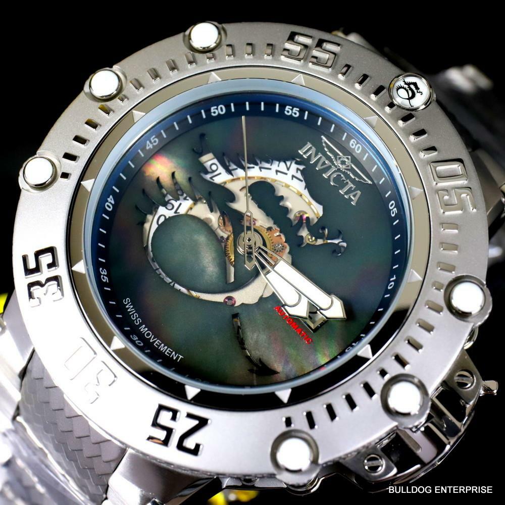 Invicta Subaqua Noma VII Black MOP Dragon Swiss Automatic R150 Watch 52mm New