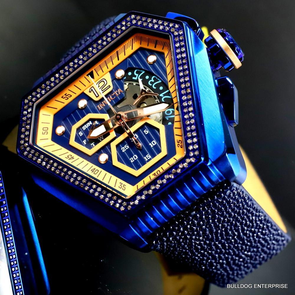 Invicta Speedway .76 CTW Diamond Triangular Stingray Chrono Swiss Mvt Watch New