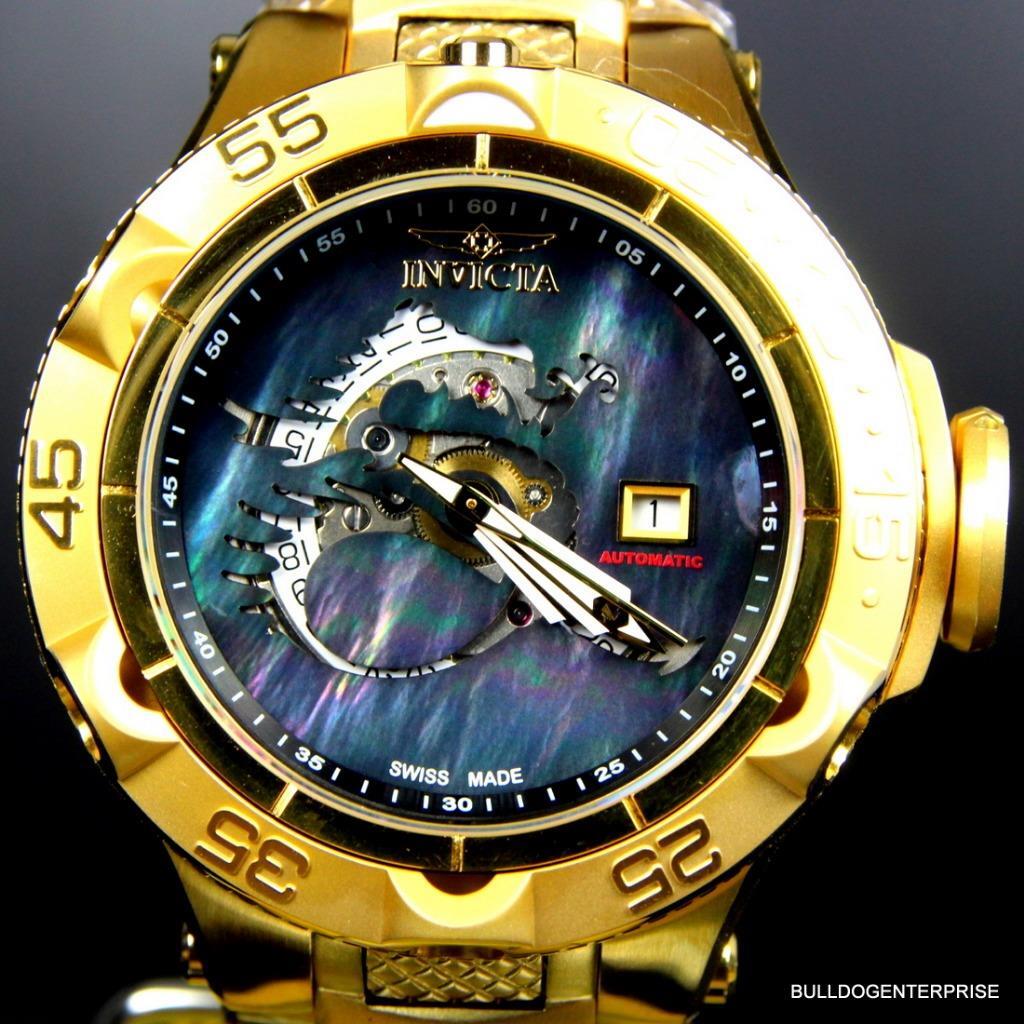 Invicta Subaqua Noma V Swiss Made Gold Plated Dragon Automatic SW200 Watch New