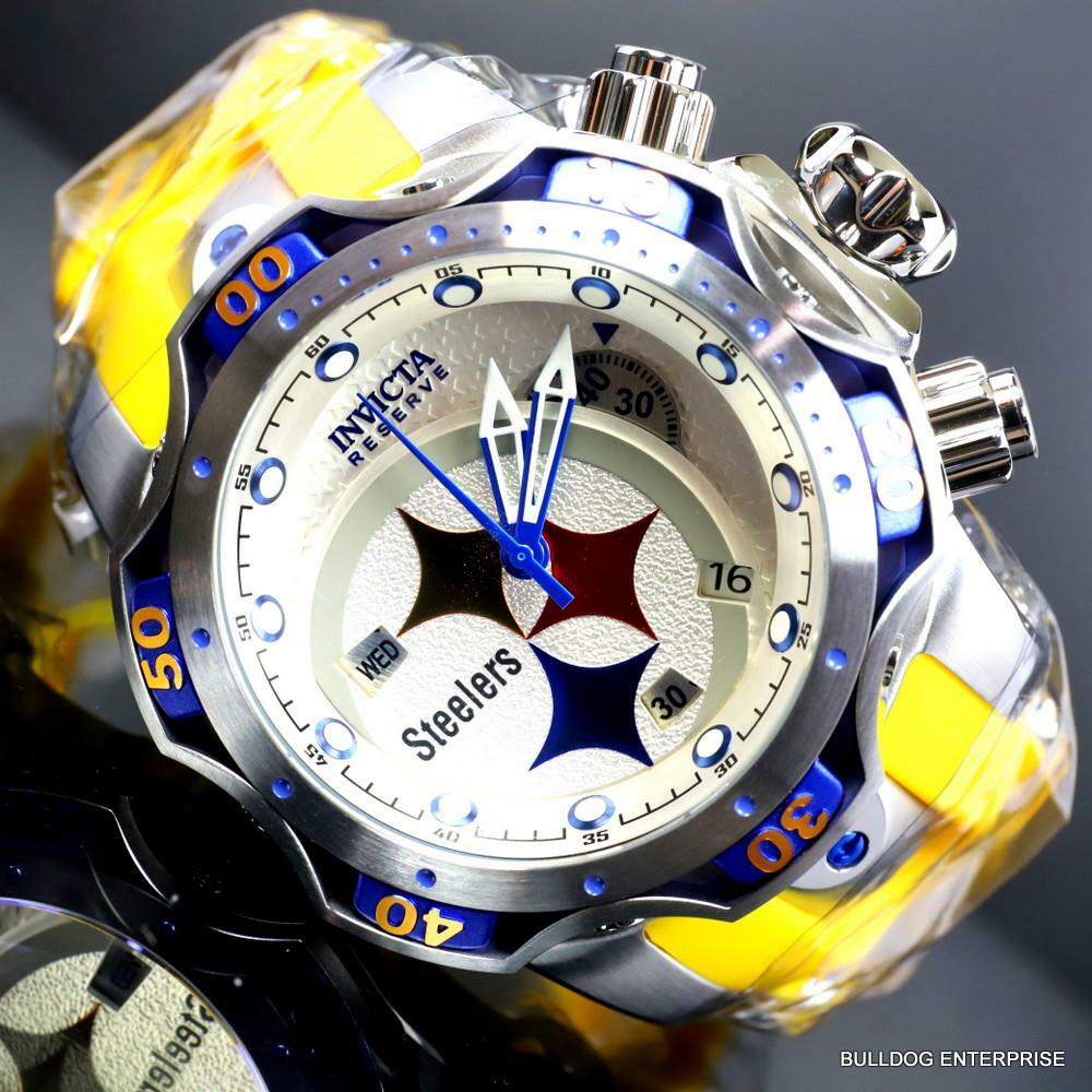 Invicta NFL Pittsburgh Steelers Venom Gen III 52mm Swiss Chronograph Watch New