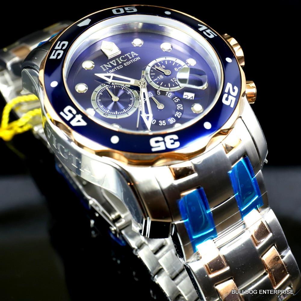 Invicta Pro Diver Scuba Limited Edition Chronograph 48mm Steel Blue Watch New