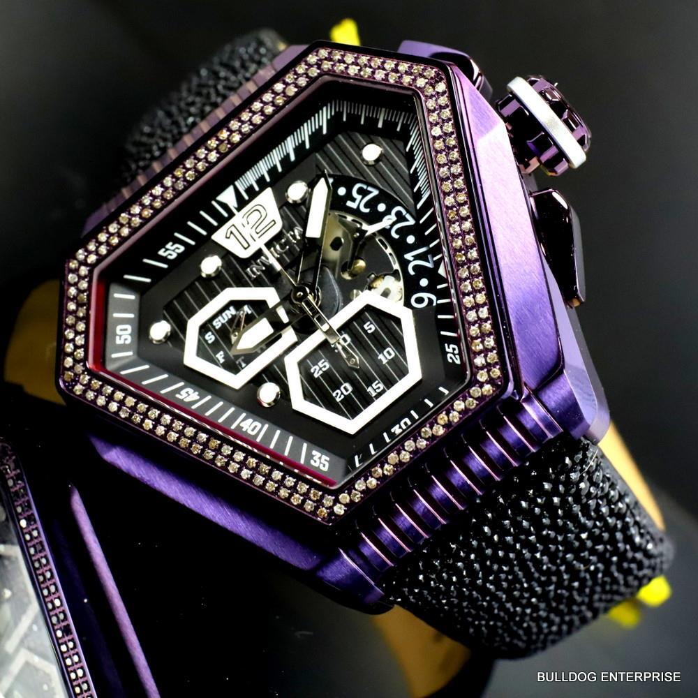 Invicta Speedway .76 CTW Diamond Triangular Stingray Chrono Swiss Mvt Watch New