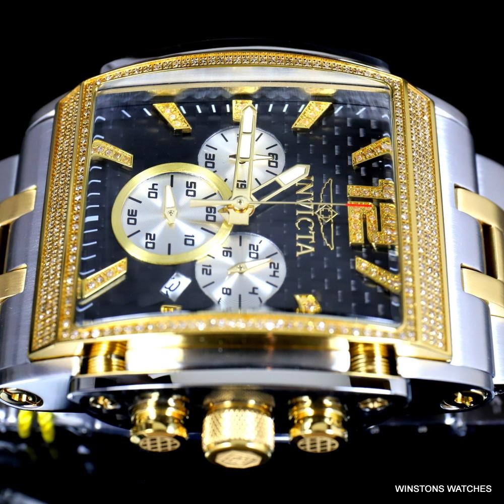 Invicta Speedway The Beast 1.47 CTW Diamond Two Tone Steel Black 47mm Watch New