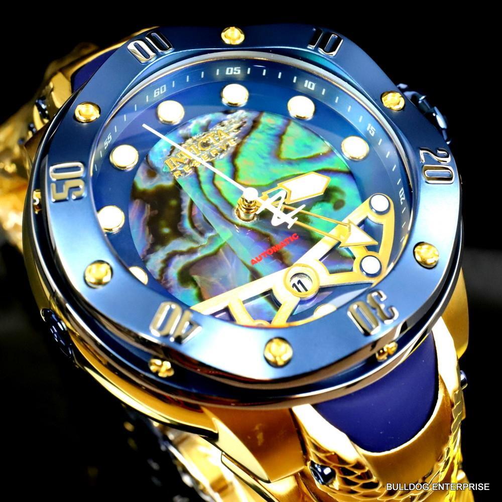 Invicta Reserve Kraken Swiss R150 Automatic Abalone Gold Plated Watch 52mm New