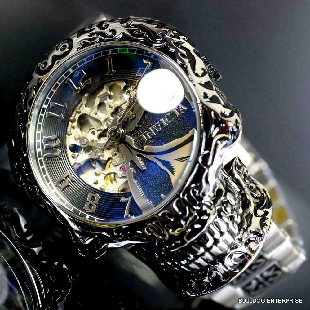 Invicta Artist Skull Automatic Skeletonized Stainless Steel 50mm Watch New