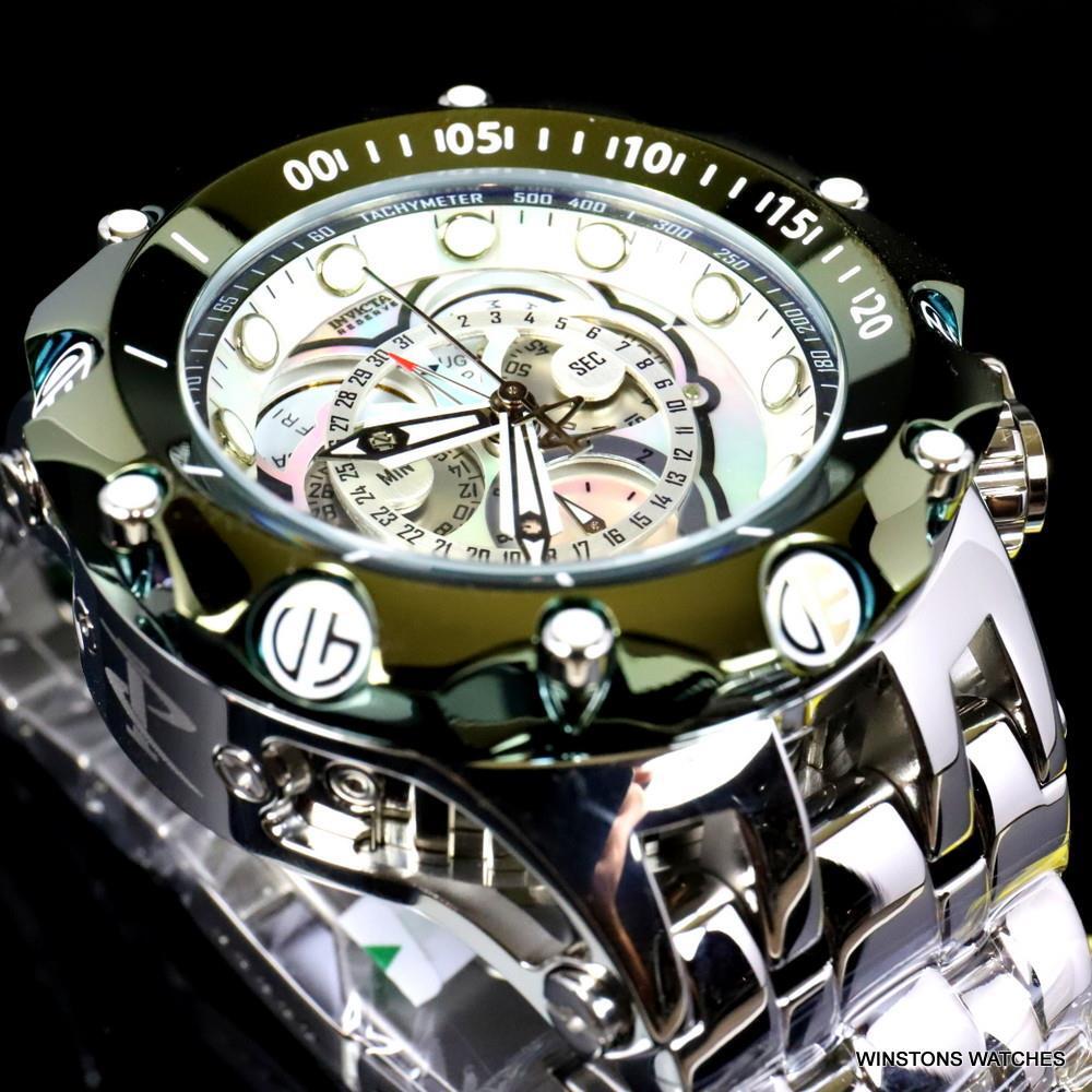 Invicta Reserve Venom Fusian Hybrid Swiss Master Calendar Steel Green Watch New