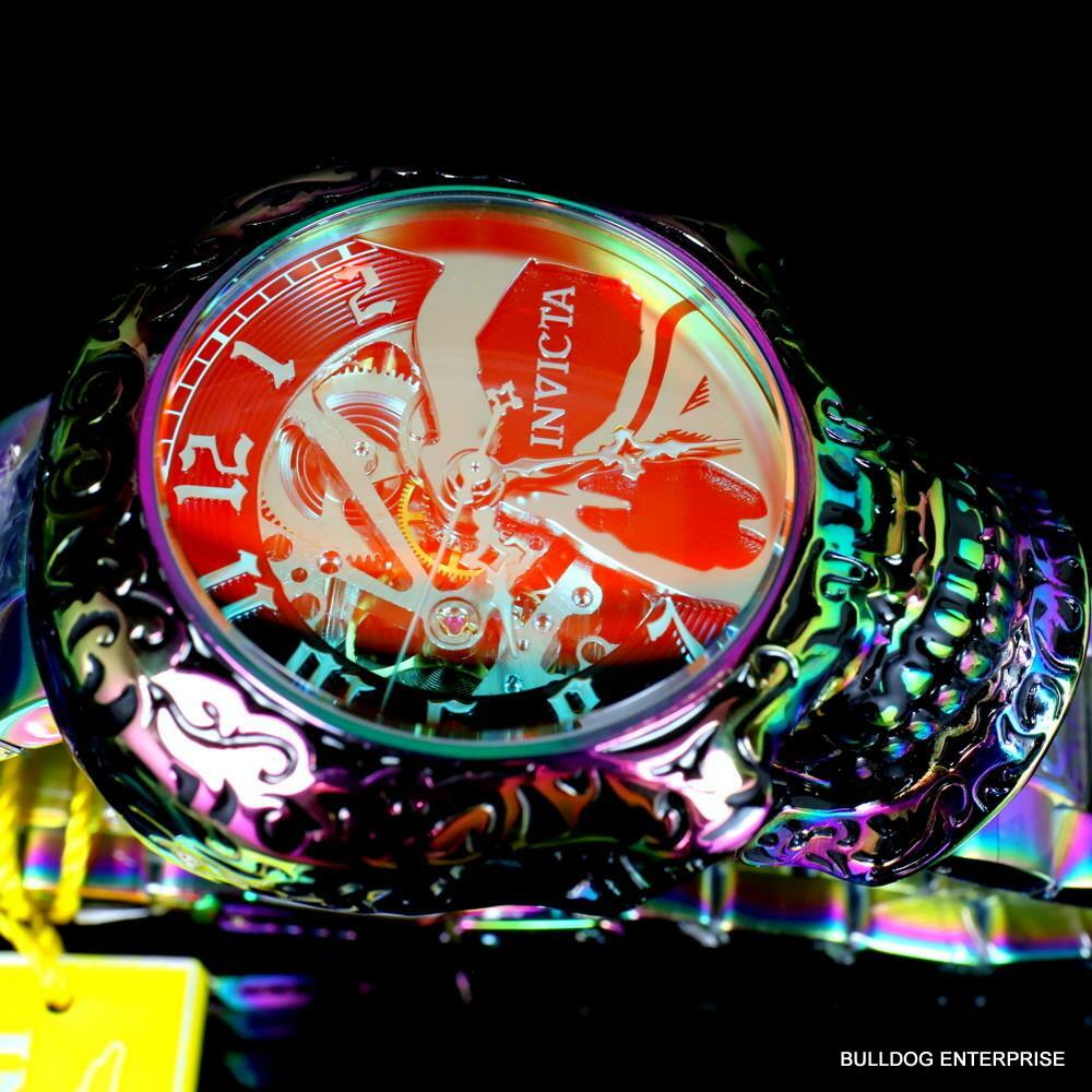 Invicta Artist Skull Automatic Skeletonized Iridescent Steel 50mm Watch New