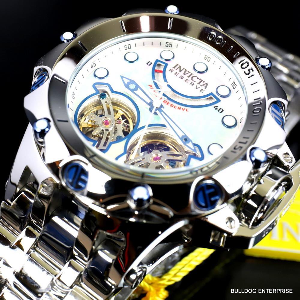Invicta Reserve Venom Fusion Double Open Heart Automatic Steel MOP Watch New