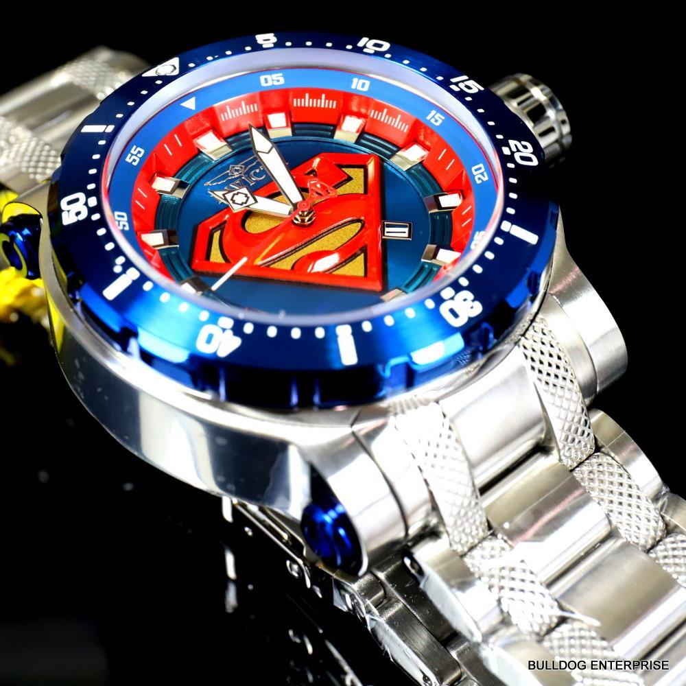 Invicta DC Comics Superman Coalition Forces 52mm Stainless Steel LE Watch New