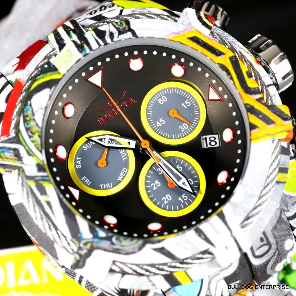 Invicta Bolt Zeus Graffiti Hydroplated Steel Black Chronograph 52mm Watch New