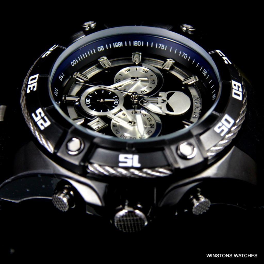 Invicta Marvel Punisher Bolt Viper 52mm Chronograph Black Limited Ed Watch New