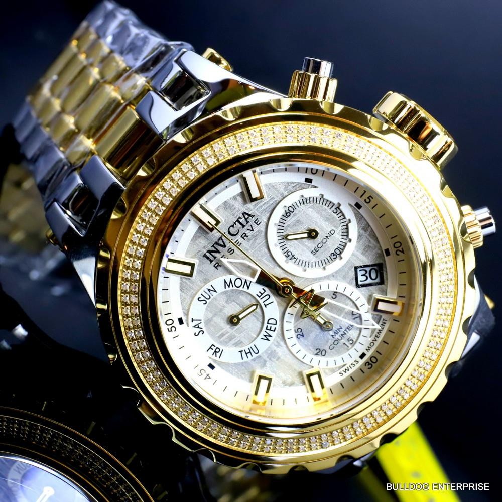 Invicta Reserve Subaqua Specialty Swiss 2 Tone Steel Meteorite Diamond Watch New