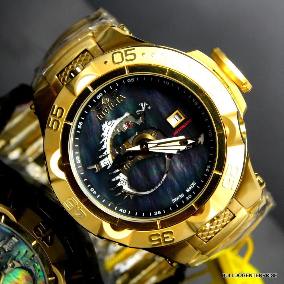 Invicta Subaqua Noma V Swiss Made Gold Plated Dragon Automatic SW200 Watch New