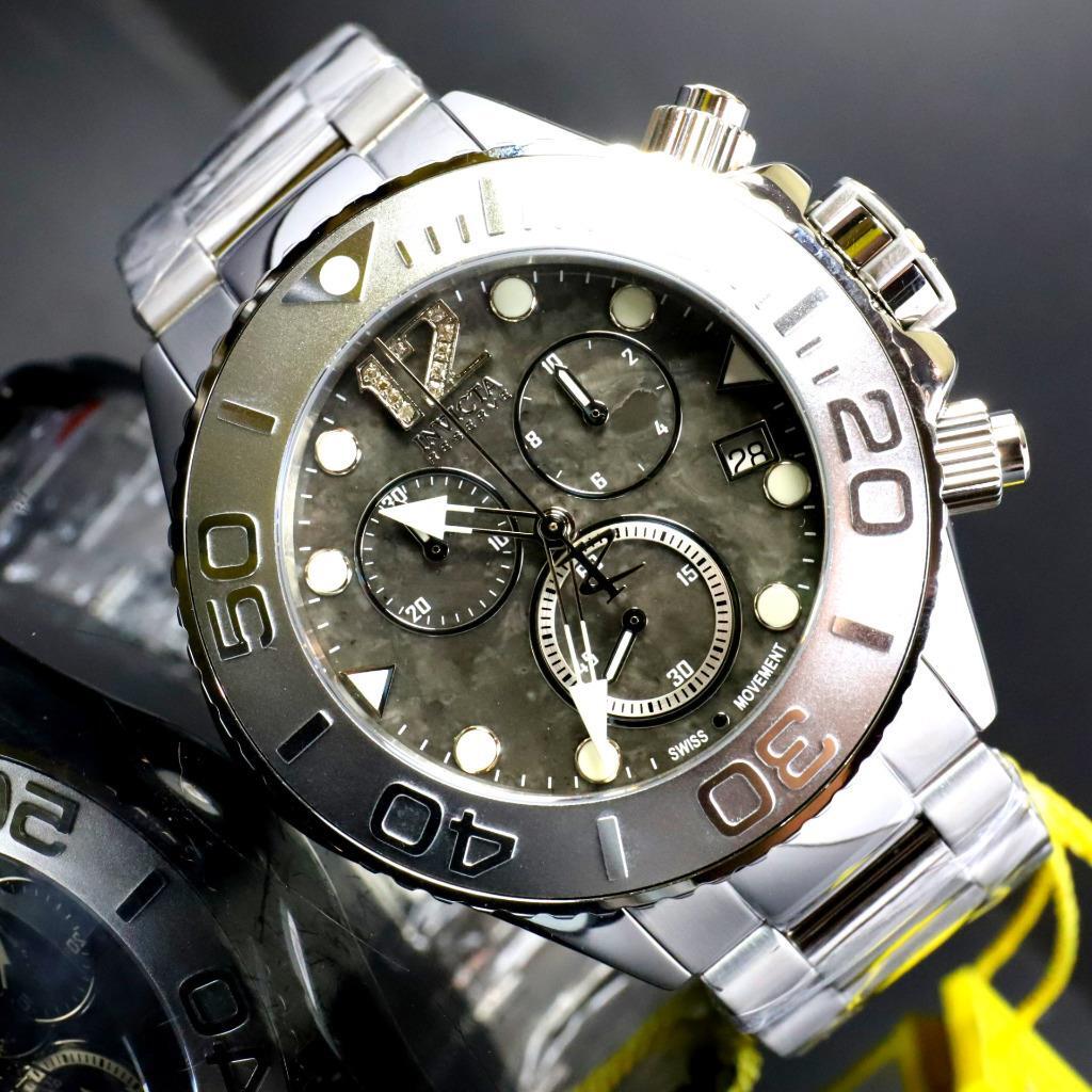 Invicta Masterpiece Reserve Grand Diver Black Marble Diamond Swiss ETA Watch