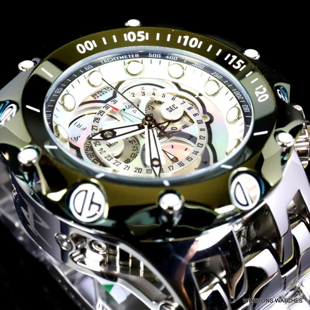 Invicta Reserve Venom Fusian Hybrid Swiss Master Calendar Steel Green Watch New
