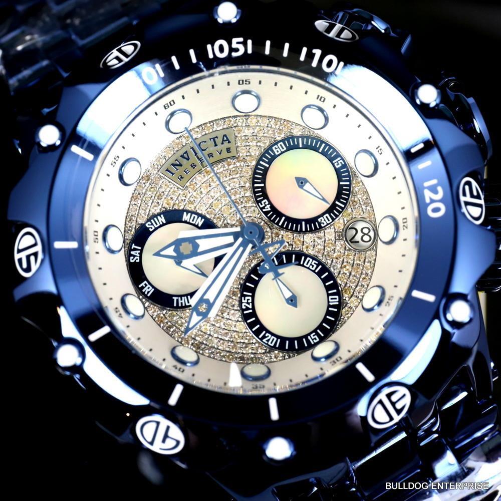 Invicta Reserve Venom Hybrid Fusion .70 CTW Diamond Swiss Blue Steel Watch New