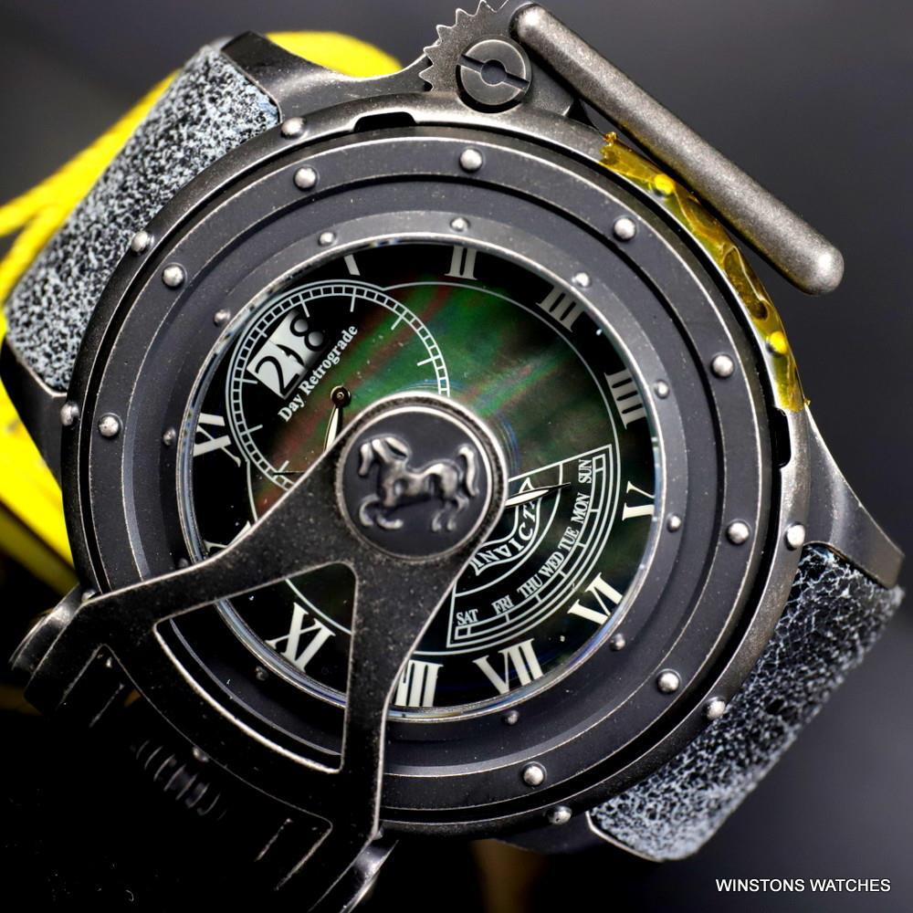 Invicta Vintage Chatham & Dover Swiss Mvt Black MOP Gray Leather 52mm Watch New