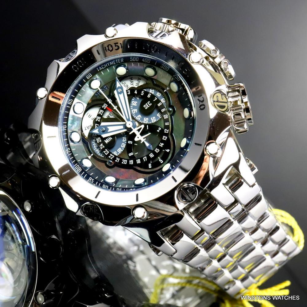 Invicta Reserve Venom Fusian Hybrid Swiss Master Calendar Steel Black Watch New