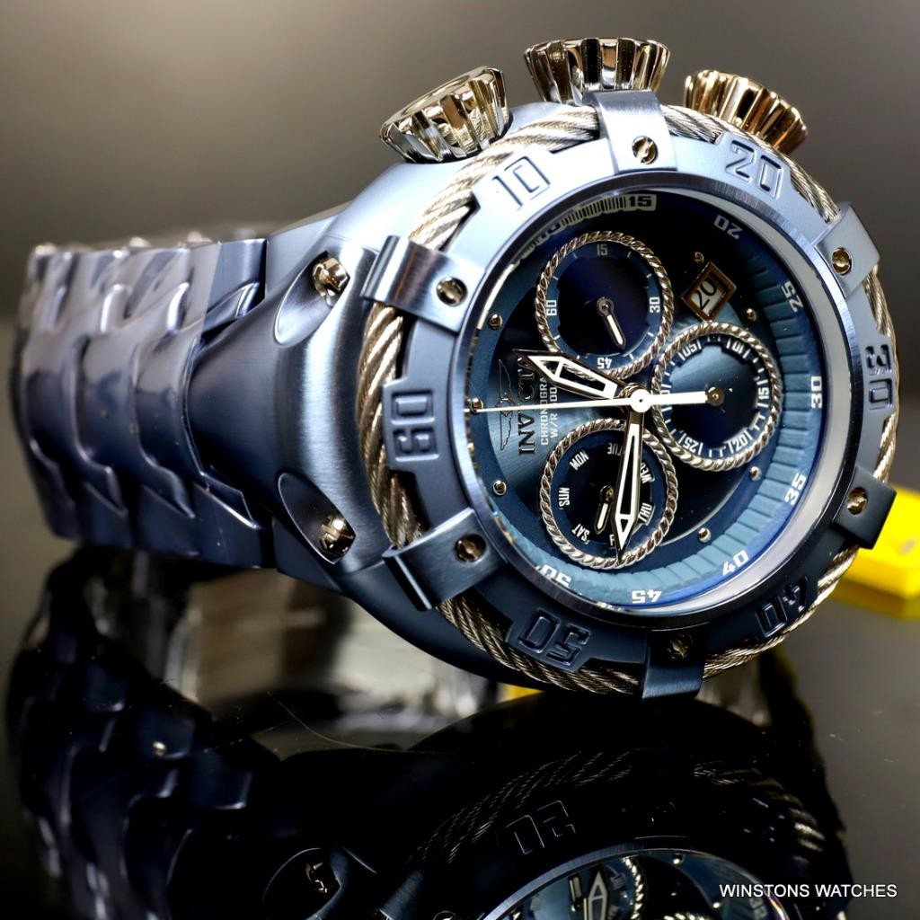 Invicta Thunderbolt Light Blue Stainless Steel Steel 52mm Chronograph Watch New