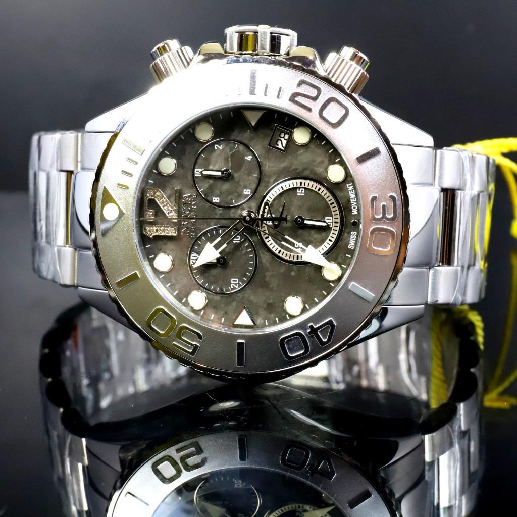 Invicta Masterpiece Reserve Grand Diver Black Marble Diamond Swiss ETA Watch