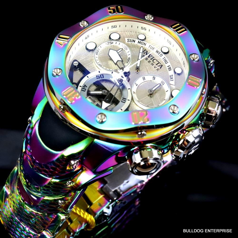 Invicta Reserve Kraken Meteorite Swiss Ronda 5040.N Iridescent Steel Watch New
