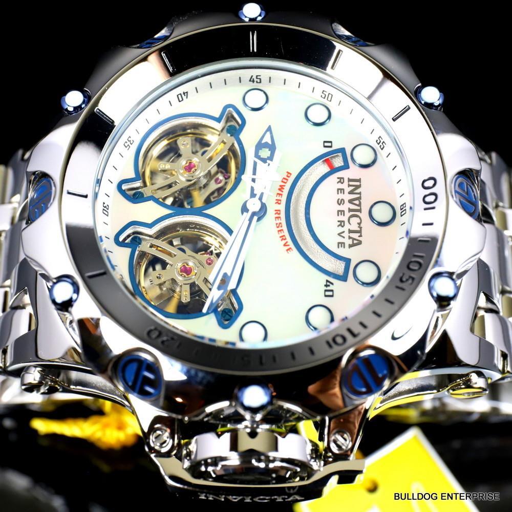 Invicta Reserve Venom Fusion Double Open Heart Automatic Steel MOP Watch New