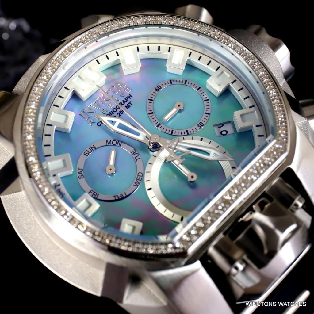 Invicta Reserve Magnum Bolt Zeus Diamond Platinum MOP Swiss Mvt 52mm Watch New