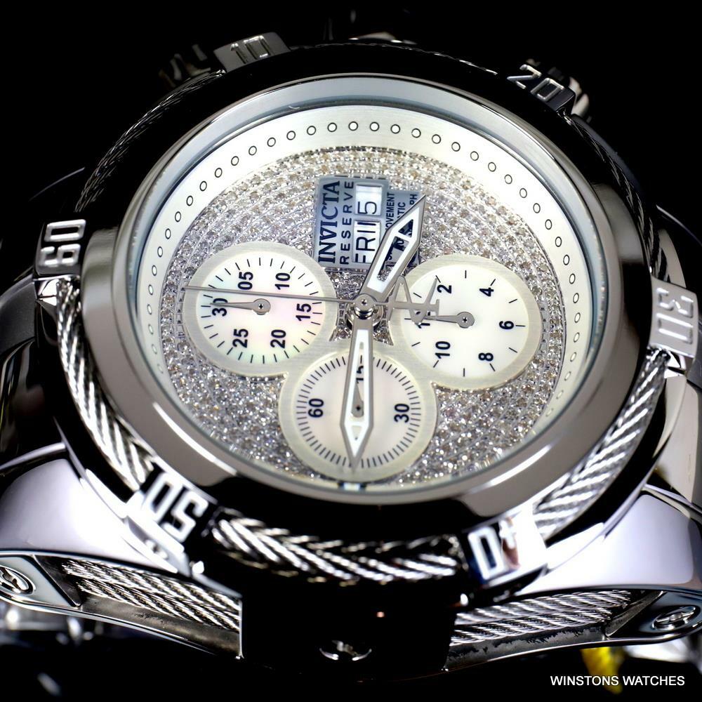 Invicta Reserve Bolt Zeus Diamond Swiss Automatic SW500 Mvt Steel Watch 52mm New