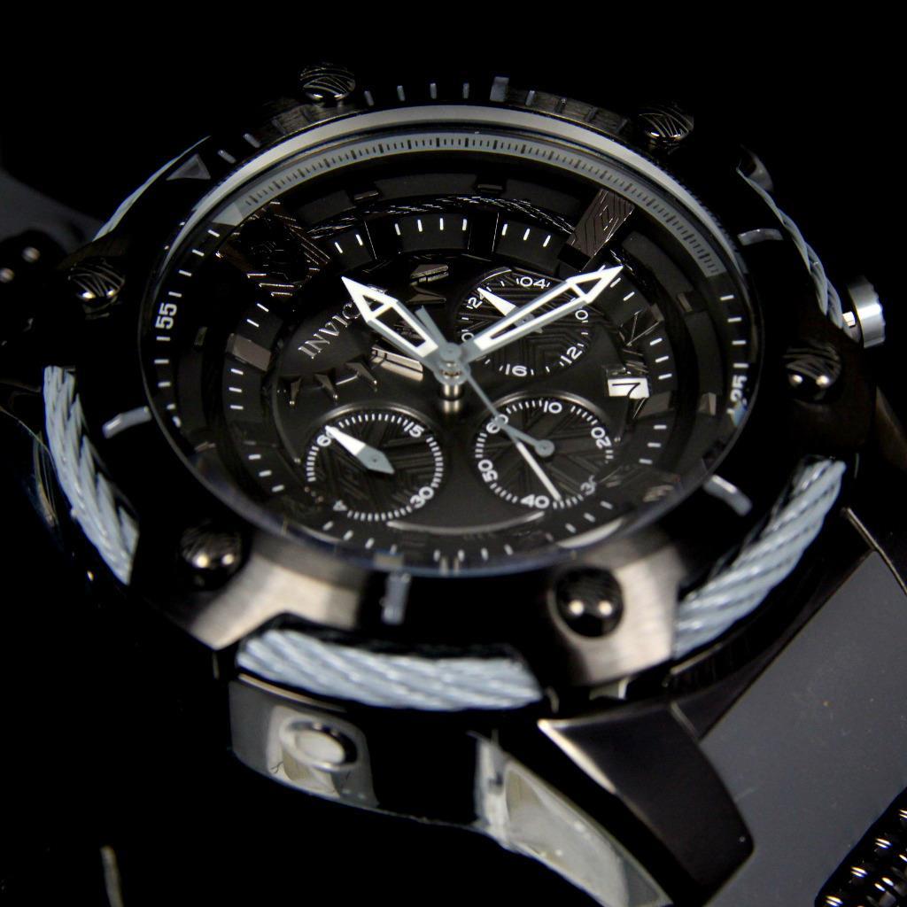 Invicta Marvel Black Panther 52mm Limited Ed Bolt Chronograph Rubber Watch New