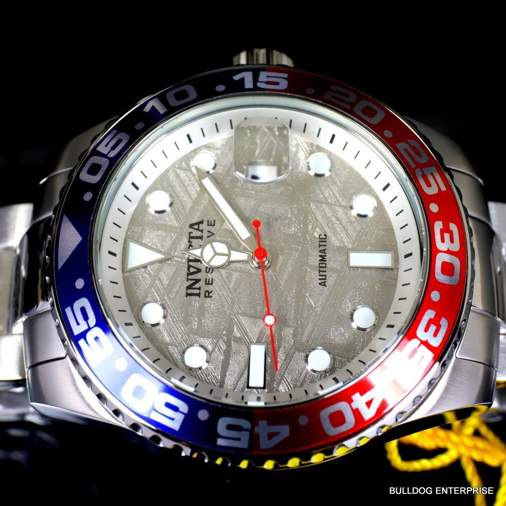 Invicta Reserve Pro Diver Meteorite Automatic Pepsi Cola 46mm Steel Watch New