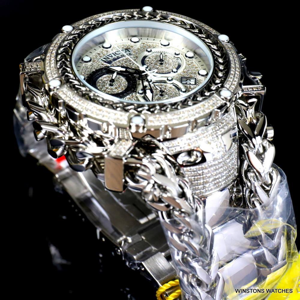 Invicta Reserve Gladiator 2.92CTW Diamond Stainless Steel Swiss 61mm Watch New