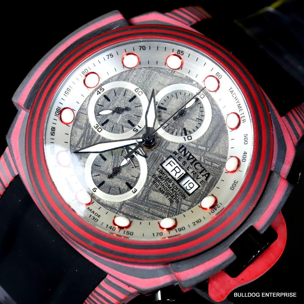 Invicta Reserve Carbon Meteorite Swiss Made Sellita SW500 Auto Watch #002 New