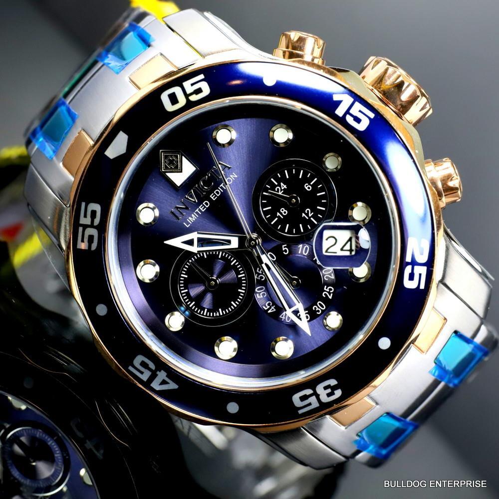 Invicta Pro Diver Scuba Limited Edition Chronograph 48mm Steel Blue Watch New