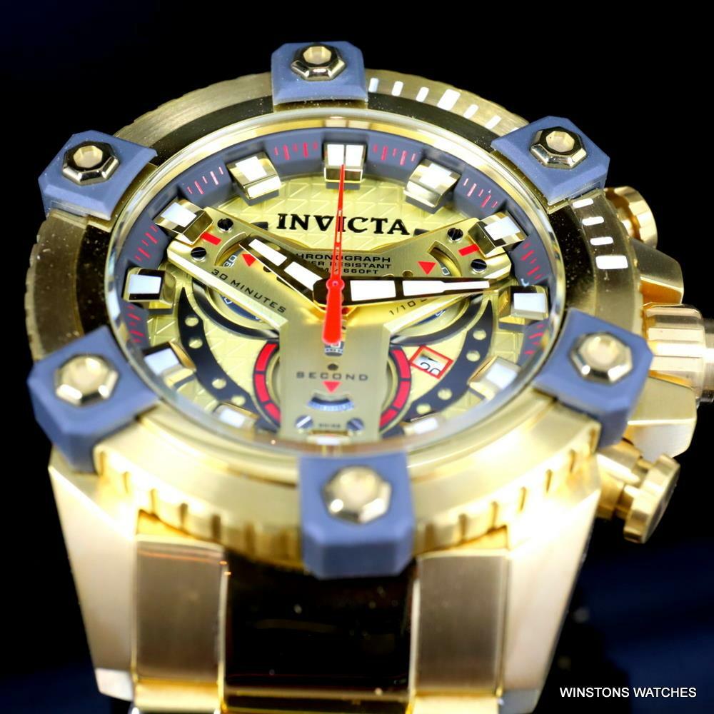 Invicta Grand Octane Coalition Forces 63mm Gold Plated Swiss Mvt Watch New